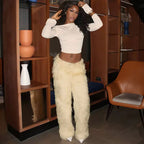Too Plush Flare Furry Pants