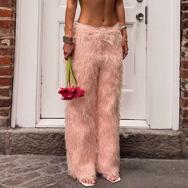 Too Plush Flare Furry Pants