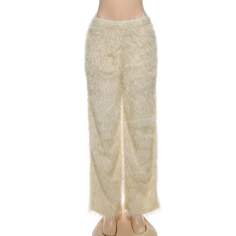Too Plush Flare Furry Pants