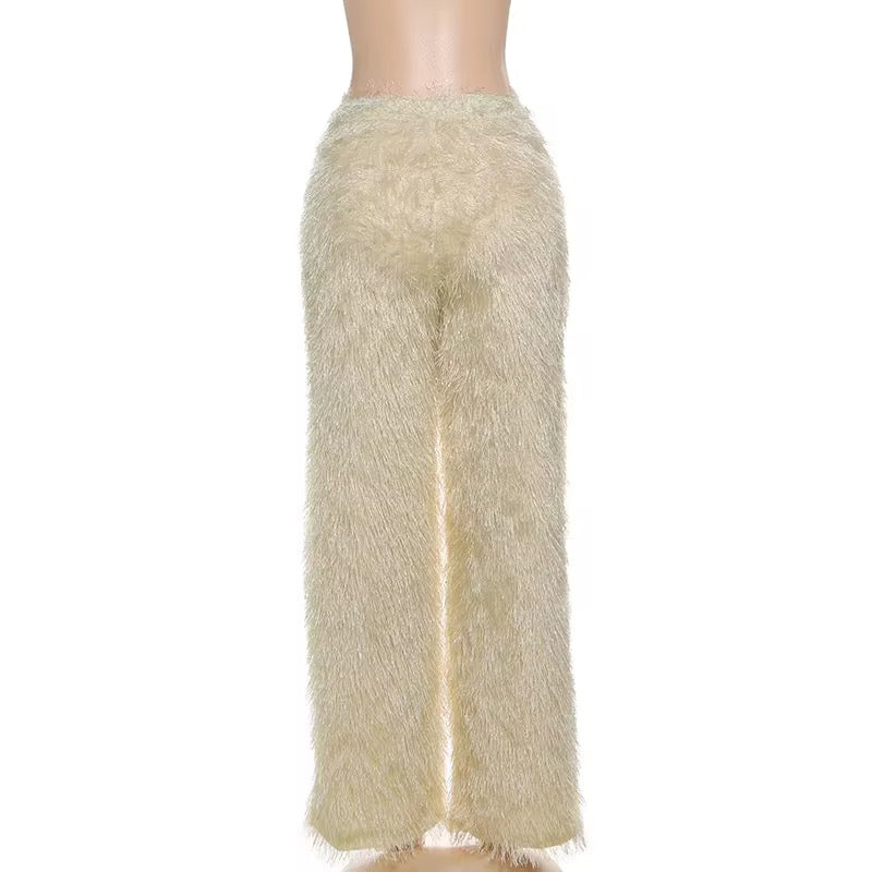 Too Plush Flare Furry Pants