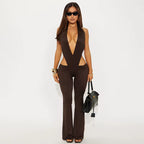 He Loves Us Both Plunge Bodysuit Set