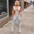 He Loves Us Both Plunge Bodysuit Set