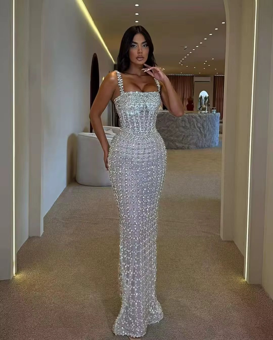 Rendezvous - Rhinestone Gown Dress