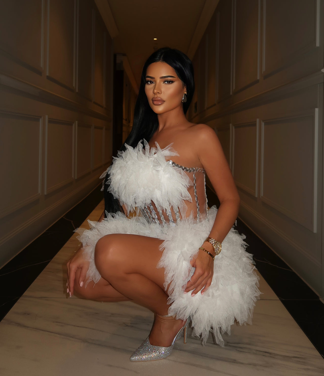 Innocent Crush White Corset Mini Dress