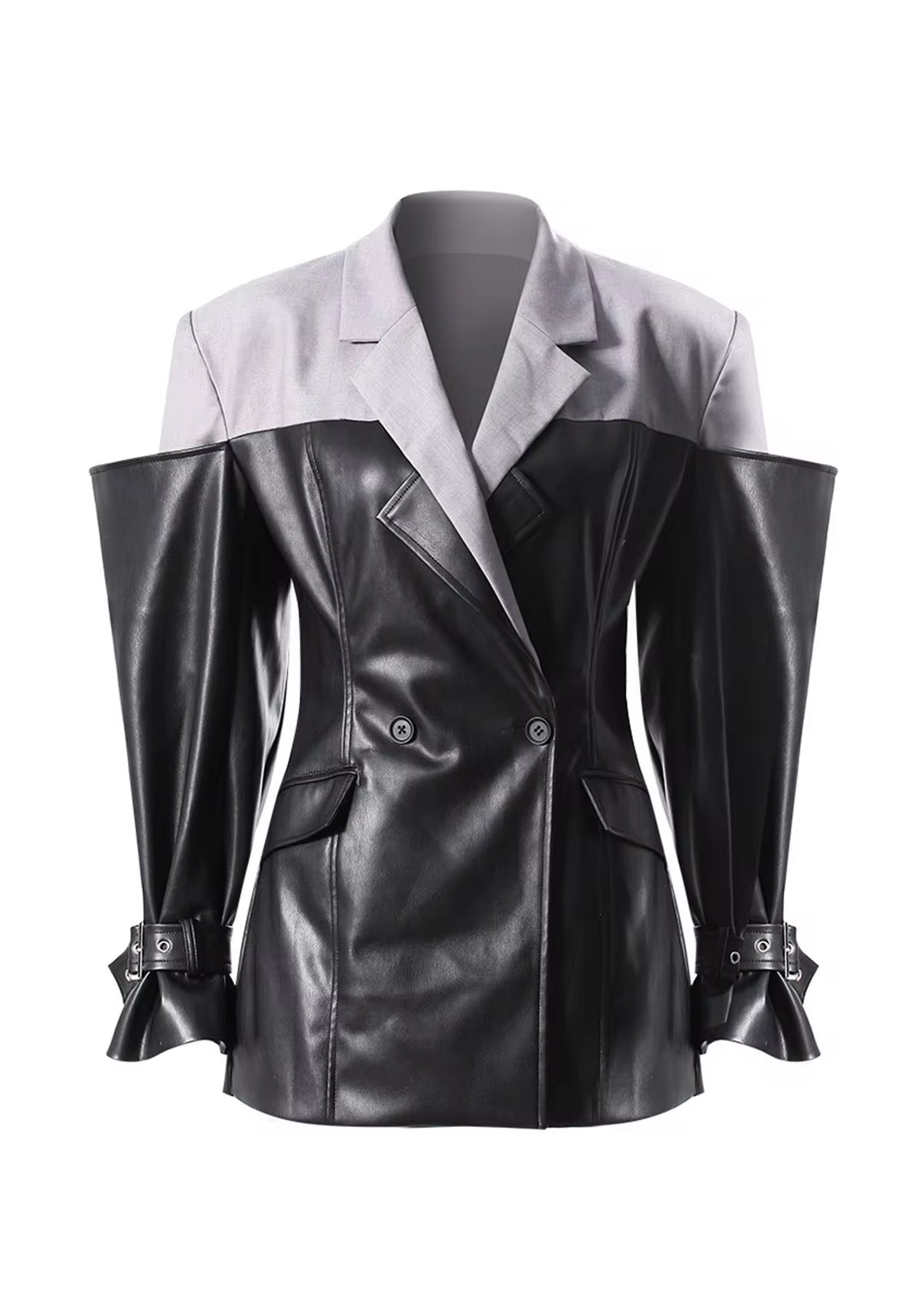 Put It On Leather Stitched Moto Jacket