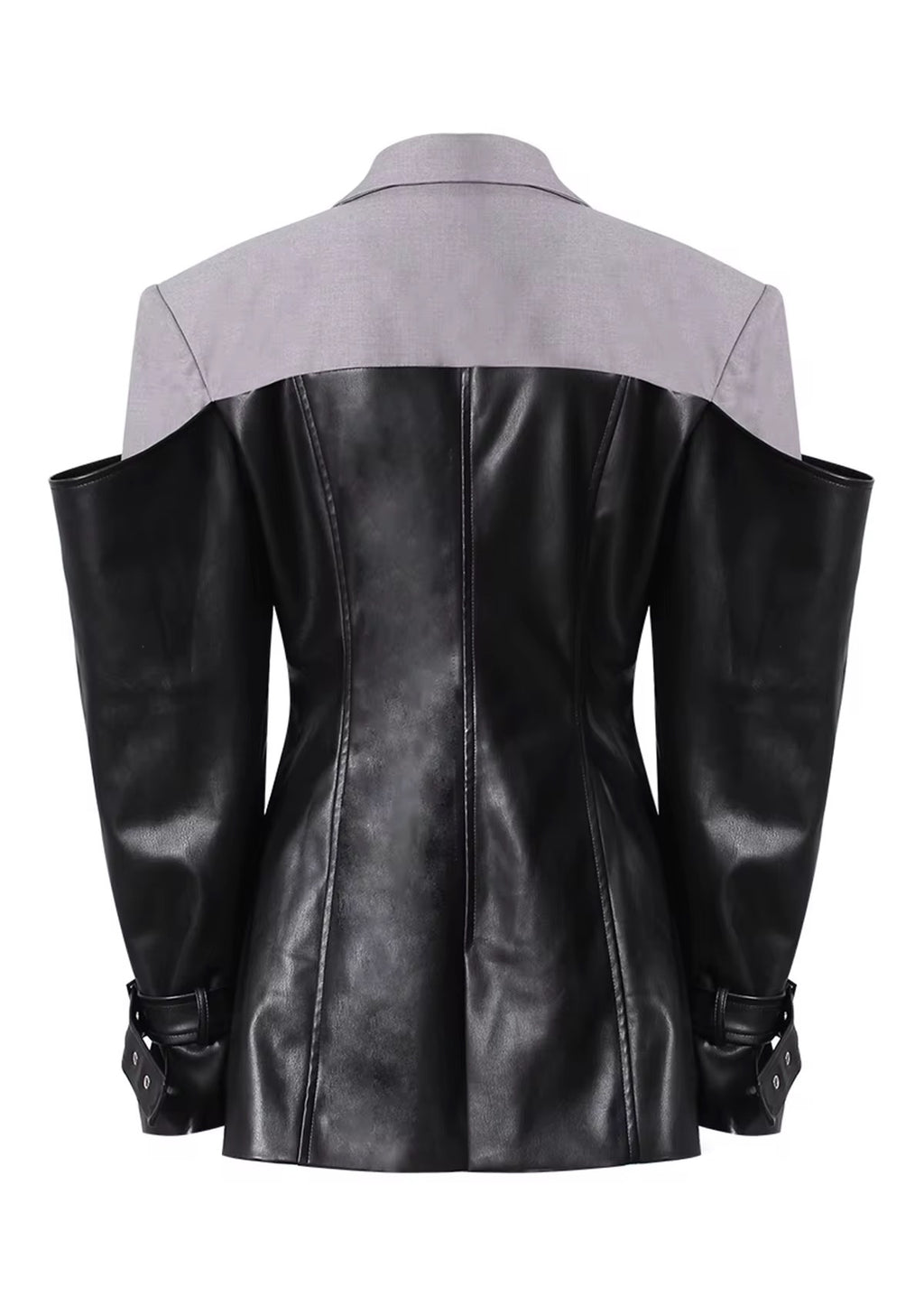 Put It On Leather Stitched Moto Jacket