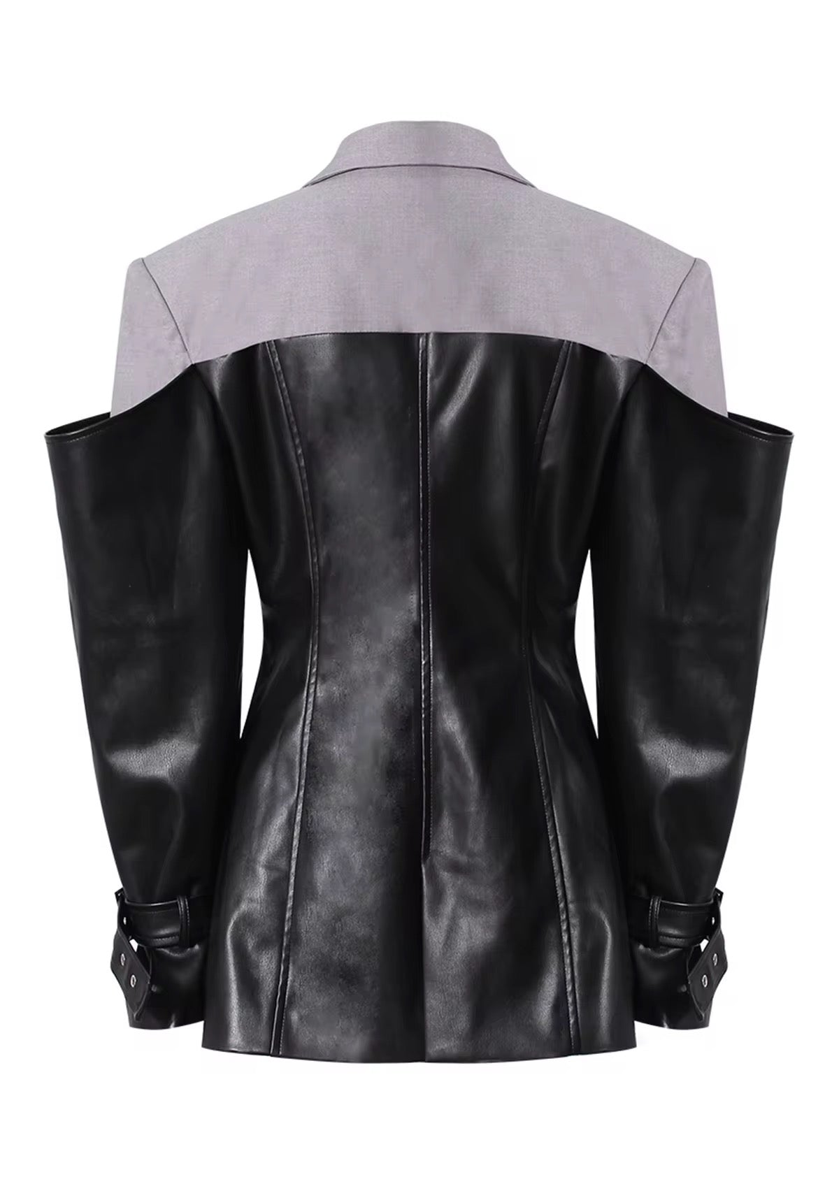 Put It On Leather Stitched Moto Jacket