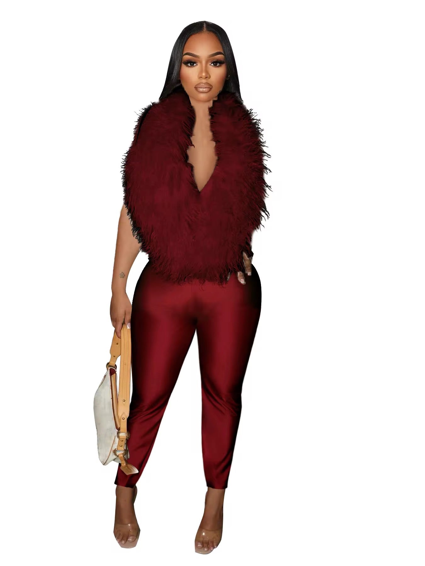 Soft Serve Feather Jumpsuit - Long Pants