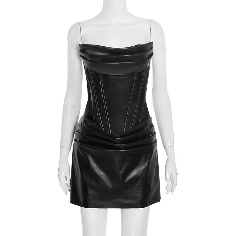Can’t Hide It Leather Mini Skirt Set