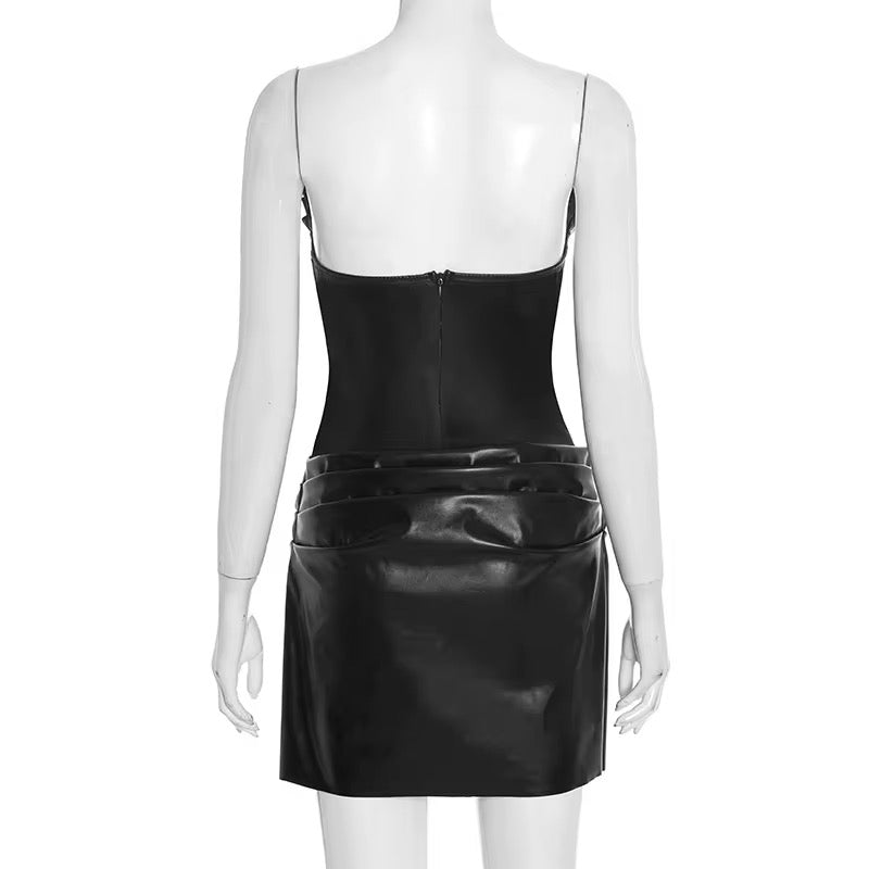 Can’t Hide It Leather Mini Skirt Set