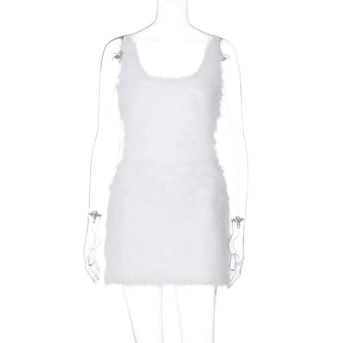 Heaven Sent Plush Fur Mini Dress