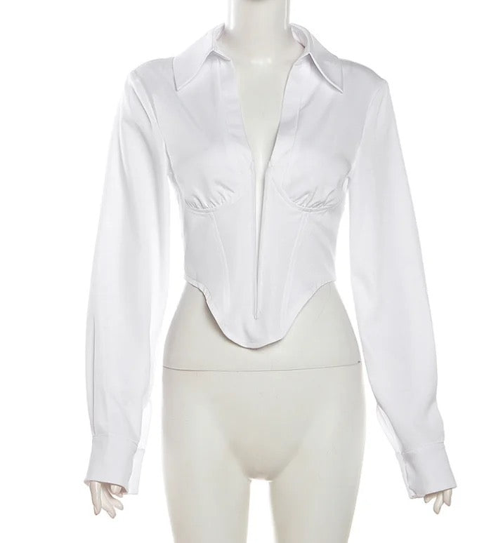 Angelic Touch Zipper Blouse
