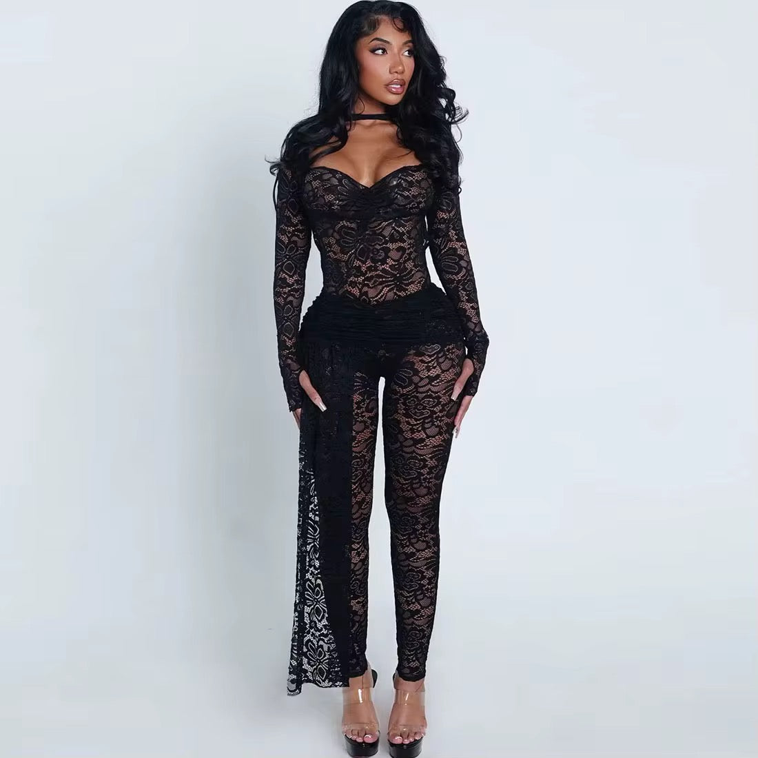 Love Me More Lace Jumpsuit Set