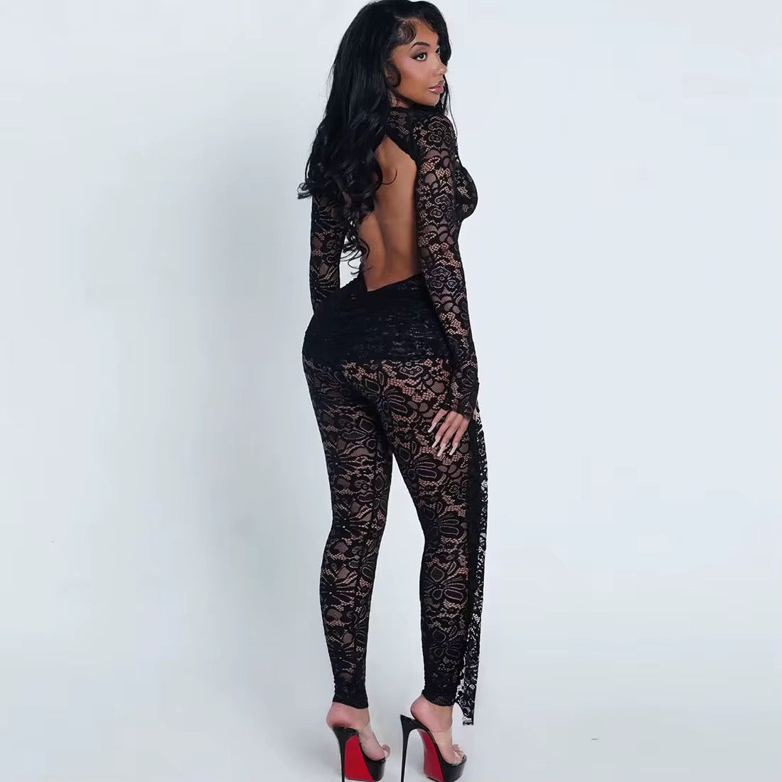 Love Me More Lace Jumpsuit Set