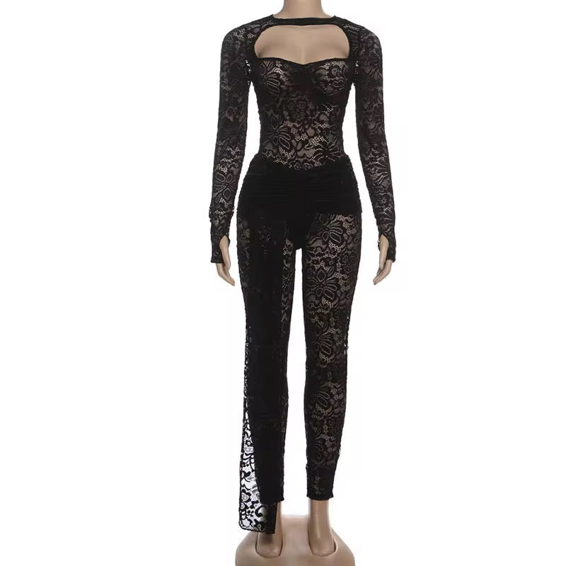 Love Me More Lace Jumpsuit Set