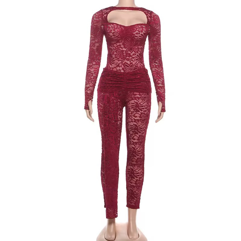 Love Me More Lace Jumpsuit Set
