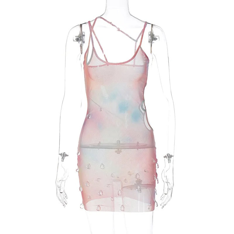 Supernova Diamond Mini Mesh Dress