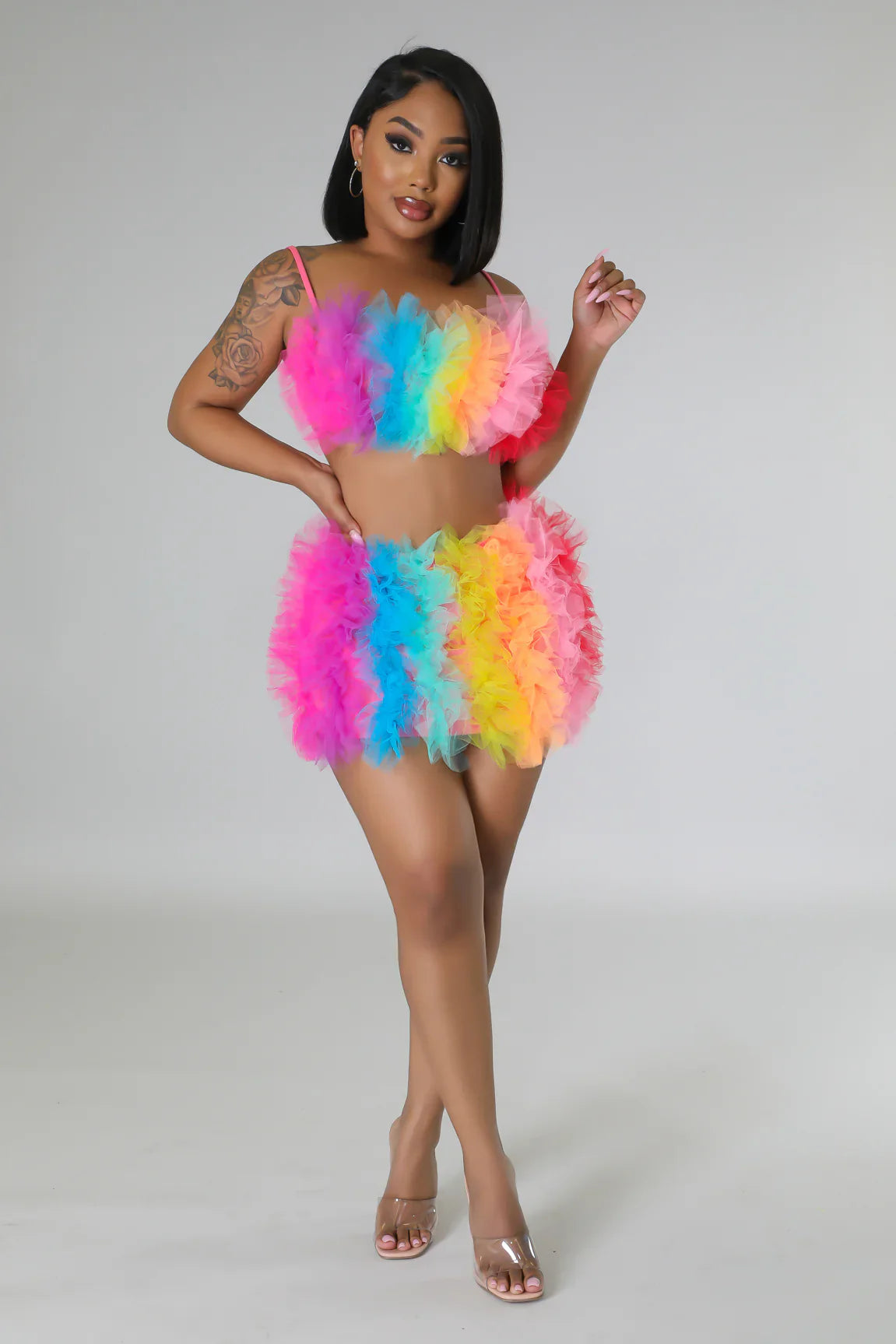 Rainbow Ruffle Fantasy Skirt Set