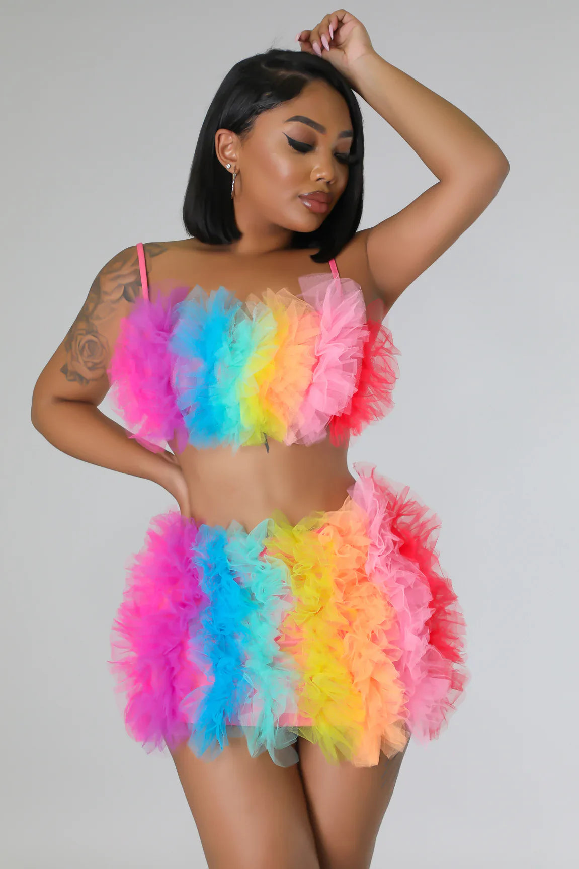 Rainbow Ruffle Fantasy Skirt Set