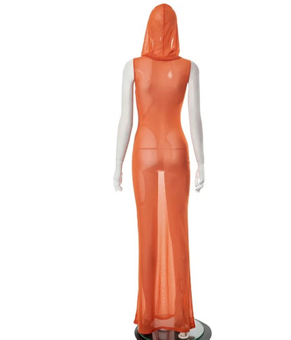 Dubai Bae Mesh Cover Up Maxi Dress