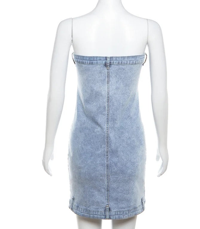 KeKe Denim Tube Dress