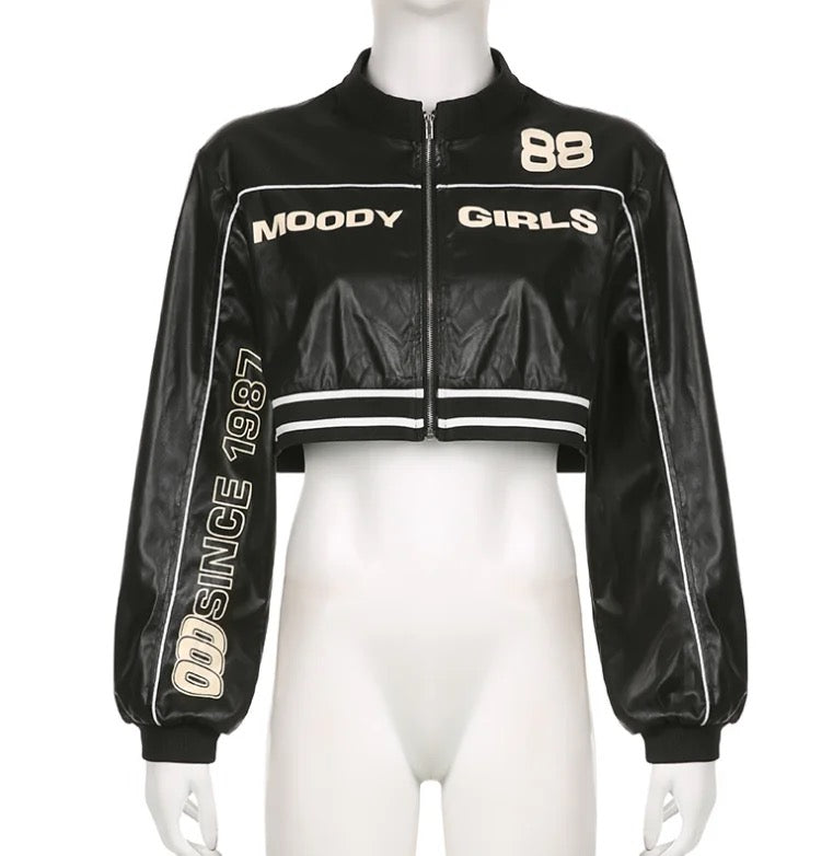 Moody Girl Moto Leather Jacket