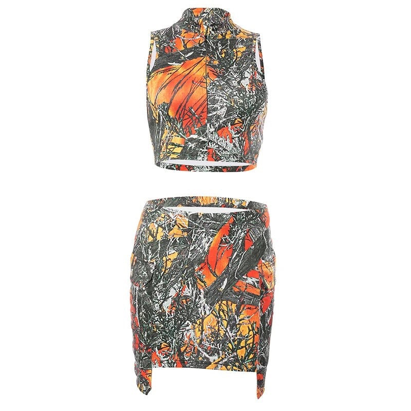 Back In That Mode Printed Skirt Set