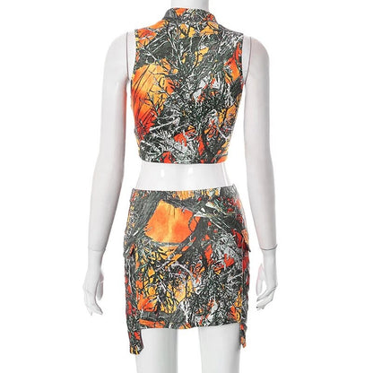 Back In That Mode Printed Skirt Set