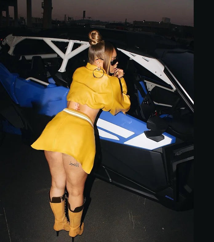 Flyest In The City Leather Yellow Bomber Set