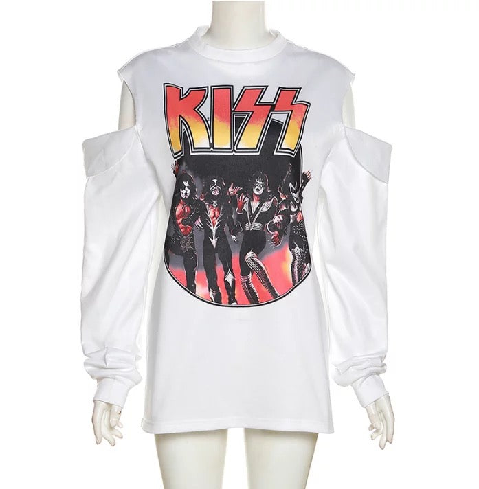 All These Kisses Graphic Cut Out Tshirt